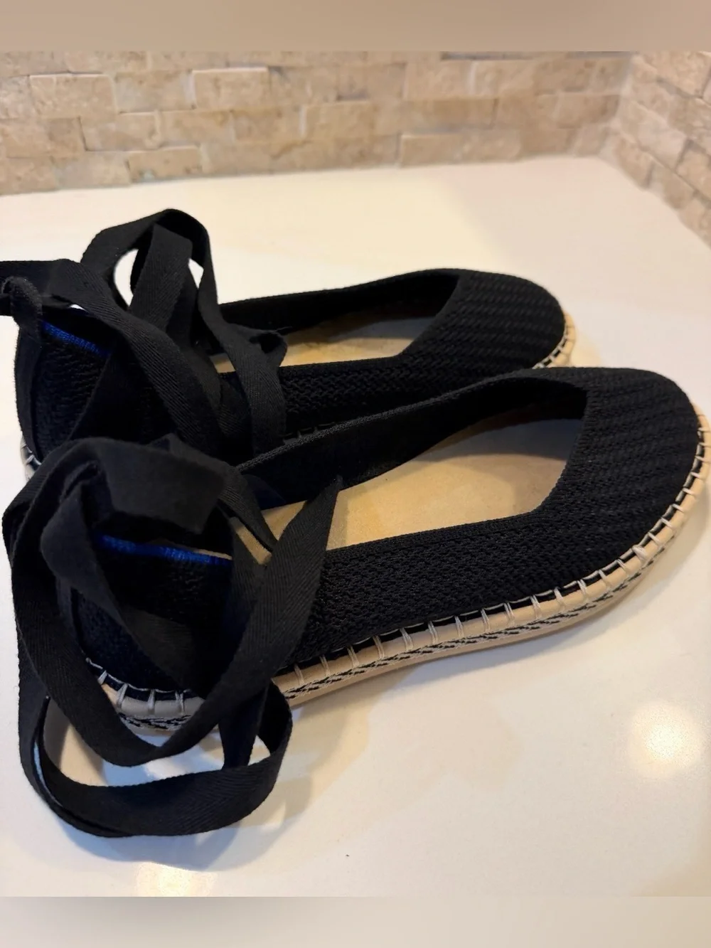 Rothy’s Black Ankle Strap Espadrilles Black - Size 9